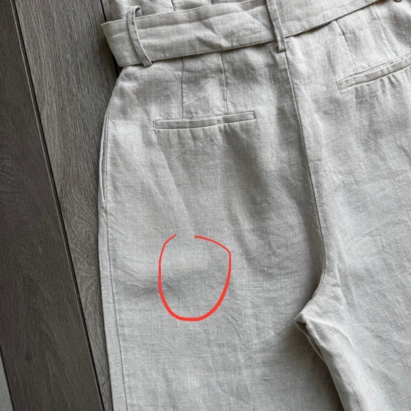 Zara Women’s Linen High-Waisted Cream Wide-Leg Pants With Belt | Size: Small - Picture 6 of 7